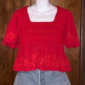 babydoll cropped blouse